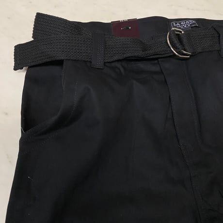 米国老舗ブランド LA Gate エルエーゲート ルーズフィット カーゴパンツ ベルト付き 黒 (JNS29)