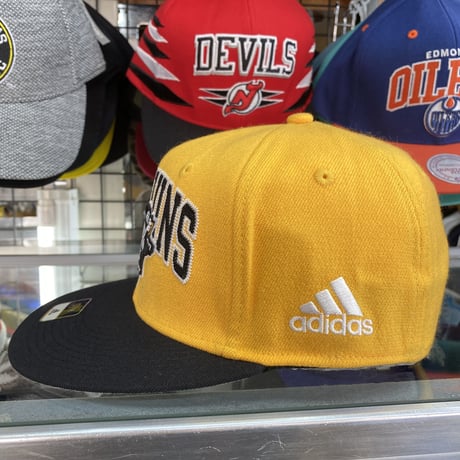 Adidas アディダス NHL ピッツバーグ ペンギンズ ストレッチキャップ アイスホッケー 黄/黒