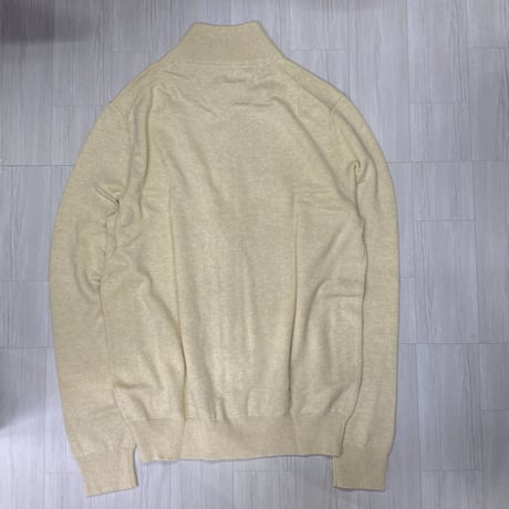 USAモデル TOMMY HILFIGER フルジップ モックネック コットンニットカーディガン  (R4F-39)