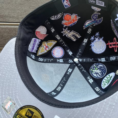 海外仕様 59FIFTY ニューエラ NEWERA 総柄 NBA 限定 Allover Patches キャップ (100-7)