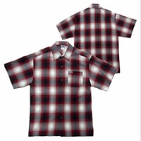 アメリカ製 CALTOP キャルトップ 半袖 オンブレチェックシャツ RED WHITE レッド ホワイト (SBS34)