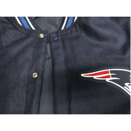 【4XL】 JHデザイン NFL ニューイングランド ペイトリオッツ Patriots スタジアムジャンパー アメフト 黒 スタジャン