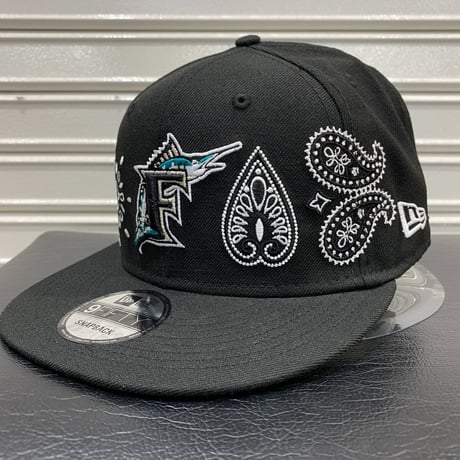 USA限定 Newera ニューエラ 9FIFTY ペイズリー スナップバック マイアミ マーリンズ MLB
