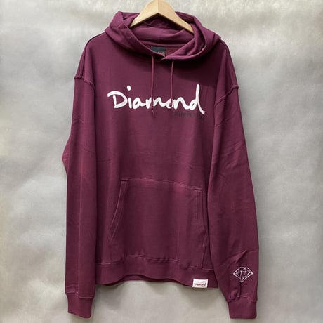 ダイヤモンドサプライ Diamond supply co. スウェット OG SCRIPT プルオーバー パーカー LA バーガンディ