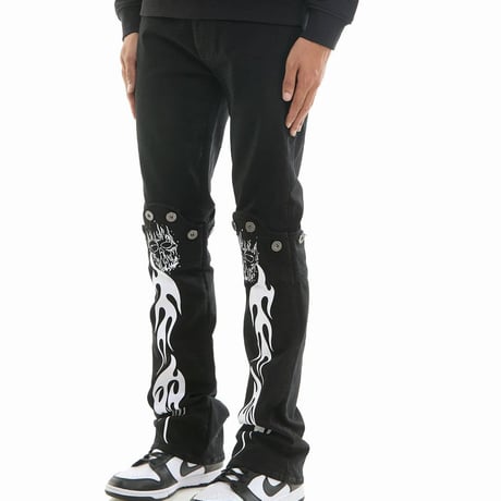 海外限定 KDNK ディーケーエヌケー Stacked Skinny Flare スタックド スキニーフレア ジーンス (JNS60)