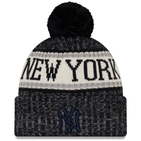 NEWERA ニューエラ NY ニューヨーク Yankees ヤンキース ニット帽 ニットキャップ 黒 ポンポン付
