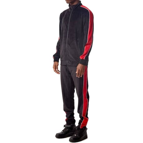 アメリカ限定  REBEL MINDS NYC ベロア トラックスーツ 上下 セットアップ 黒