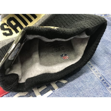 NEWERA ニューエラ NFL ニューオリンズ セインツ 公式 ニット帽 ポンポン付 フリース