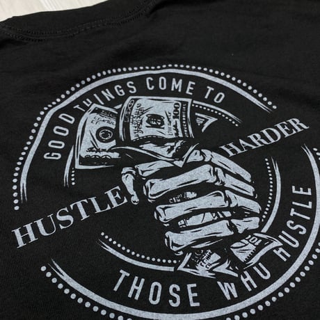 LA発 HUSTEL HARDER アンダーグラウンド グラフィック ヘビーウェイト Tシャツ SKULL (GTS22)