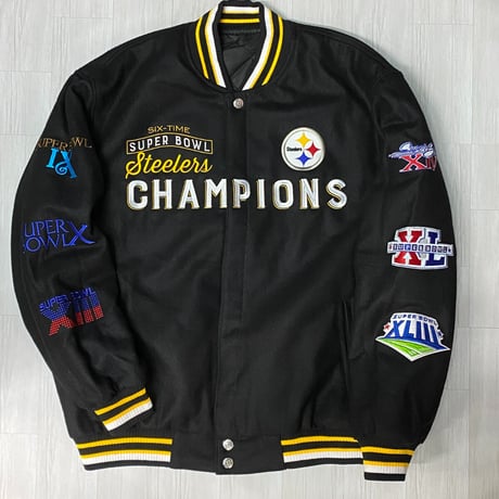 NFL公式 JHデザイン Steelers スティーラーズ 限定 チャンピオンズ リバーシブル スタジャン