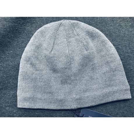 海外限定 トミーヒルフィガー TOMMY HILFIGER ニットキャップ 短め ビーニー 内側フリース グレー