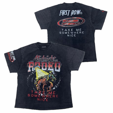 LA発祥 FIRST ROW ファーストロー Midnight Rodeo T-Shirts スタッズ ヘヴィーウォッシュドTシャツ (CropT55)