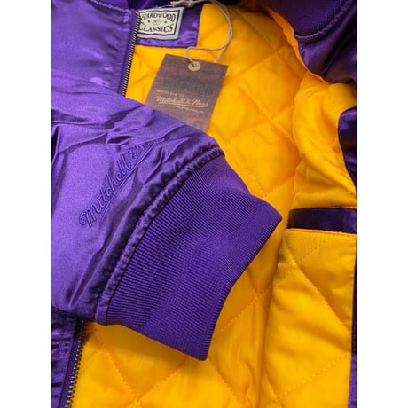ミッチェル&ネス Mitchell&Ness ロサンゼルス LA レイカーズ LAKERS サテン HWC スタジャン NBA