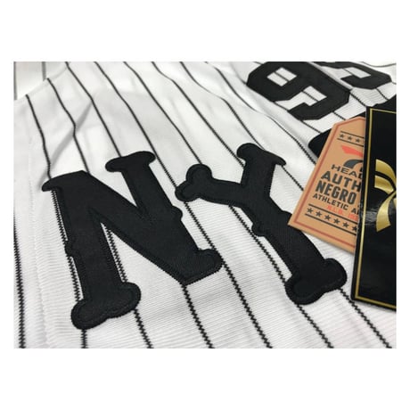 NEGRO LEAGUE 『NY ニューヨーク ブラックヤンキース』 公式 ベースボールシャツ ＃99 ピンストライプ