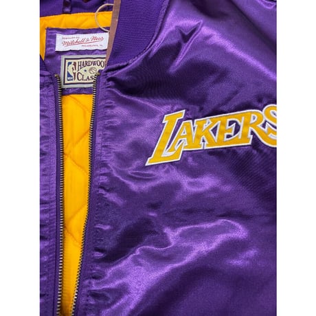 ミッチェル&ネス Mitchell&Ness ロサンゼルス LA レイカーズ LAKERS サテン HWC スタジャン NBA