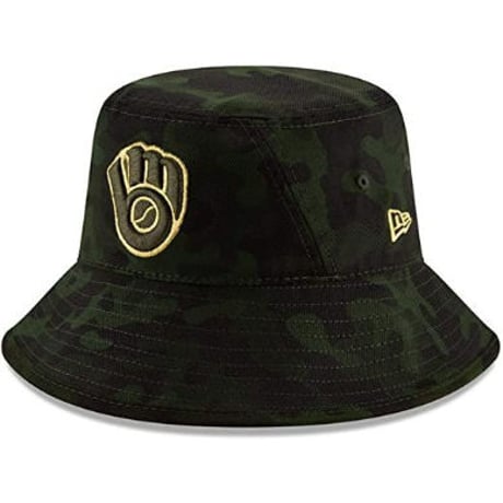 特別仕様 NEWERA ニューエラ Brewers ブルワーズ 迷彩 バケットハット  MLB 軍隊記念日モデル