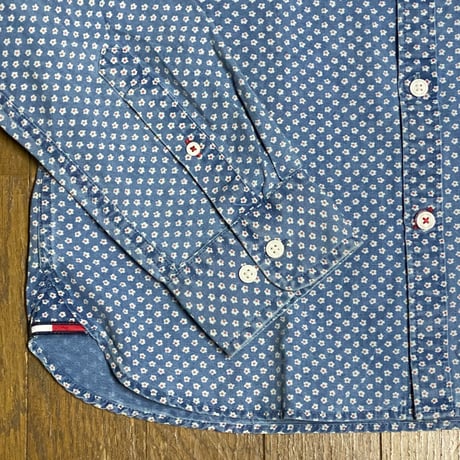 USAモデル TOMMY HILFIGER トミーヒルフィガー ESSENTIAL ダンガリー ボタンシャツ スリムフィット