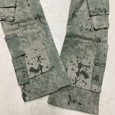 海外限定 SmokeRise スモークライズ Straight Utility Splatter Jeans ペイント 迷彩 カーゴパンツ (JNS100)