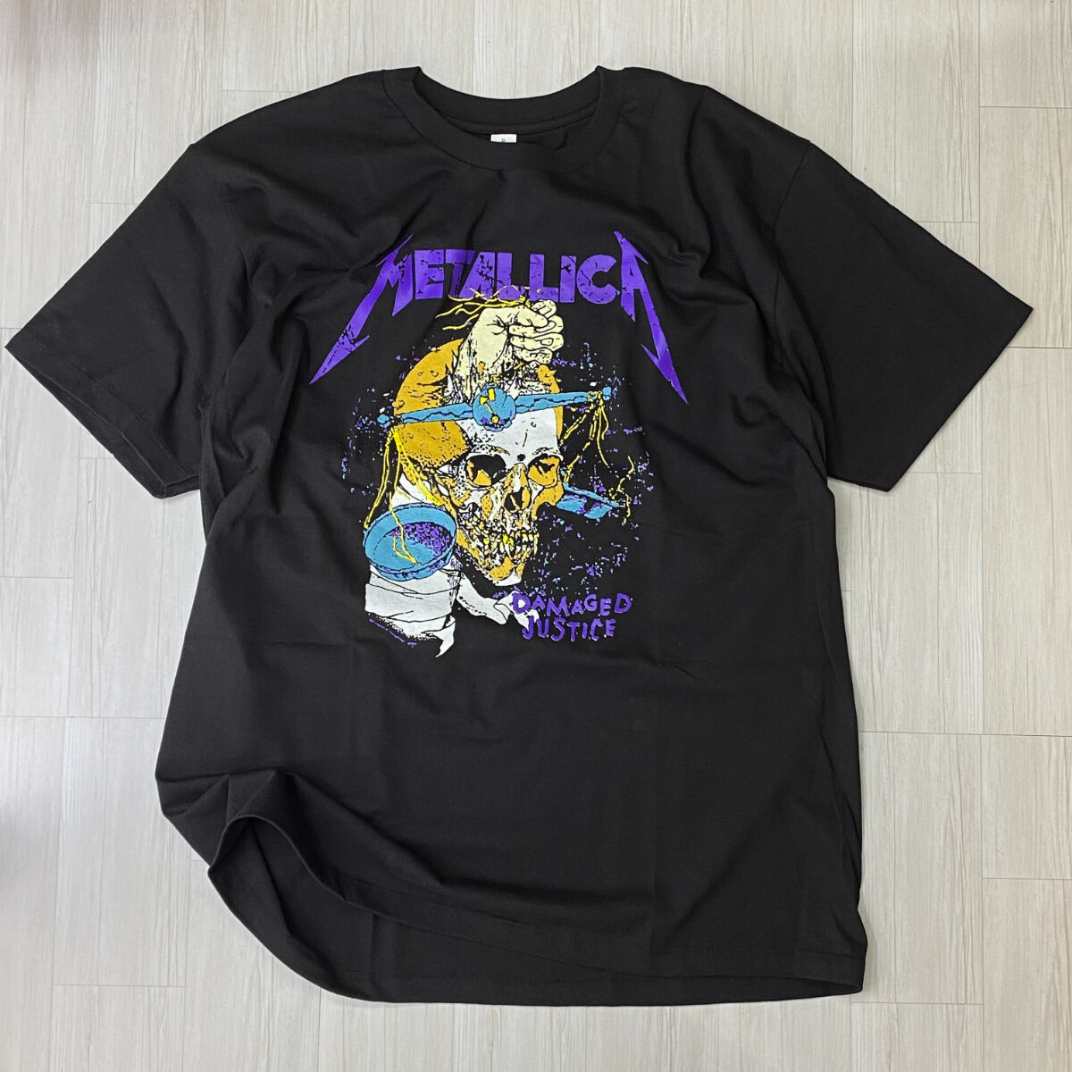 LA発 Metallica メタリカ SKULL 半袖 ヘビーウェイト Tシャツ 黒