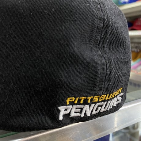 Adidas アディダス NHL ピッツバーグ ペンギンズ ストレッチキャップ アイスホッケー ヴィンテージブラック