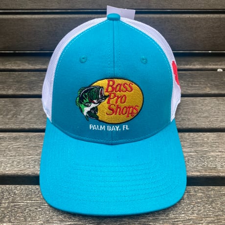 限定ステイトパッチ仕様 Bass Pro Shops バスプロショップス 刺繍ロゴ PALM BAY, FL メッシュキャップ (Bps44)