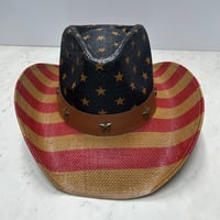 つば広 ウエスタンハット Cowboy Hat カウボーイハット 星条旗 ヴィンテージテイスト (CBH22)