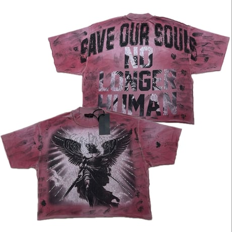 カリフォルニア発 Rare Peace レアピース Save Our Soul クロップドTシャツ ラインストーン (CropT17)