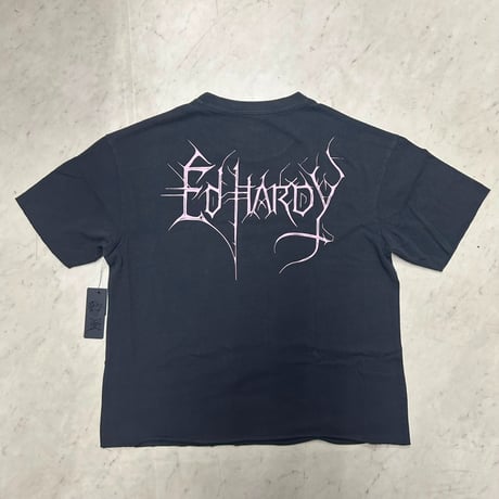 USA仕様 Ed Hardy エドハーディ Spider Skull Boxy Cropped T クロップ Tシャツ (EdT1)