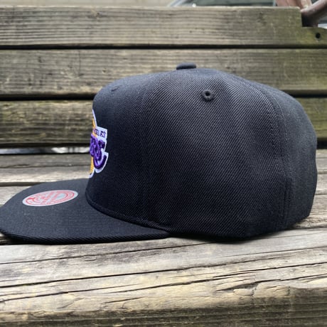 Mitchell&Ness ミッチェル&ネス LA ロサンゼルス Lakers レイカーズ 公式 スナップバックキャップ 黒