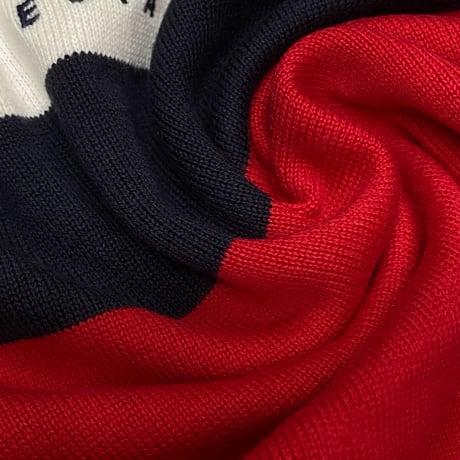 USA限定 TOMMY HILFIGER オートグラフ フラッグ クルーネック コットンニットセーター (R4F-30)
