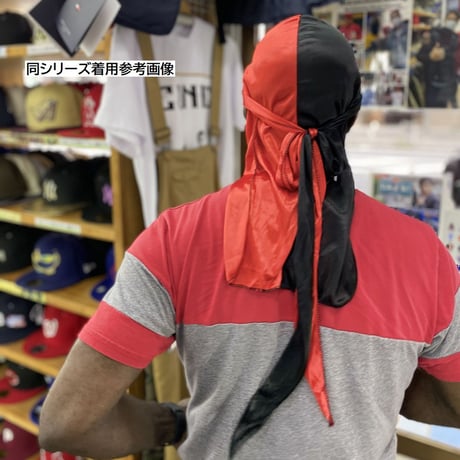 バイカラー  DURAGドゥーラグ TIEDOWN インナーキャップ  シルキータッチ 黒/紫 OSFM