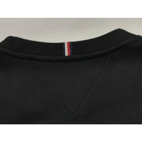海外限定 TOMMY HILFIGER トミーヒルフィガー 肉厚 クルーネック トレーナー BIG FLAG 黒