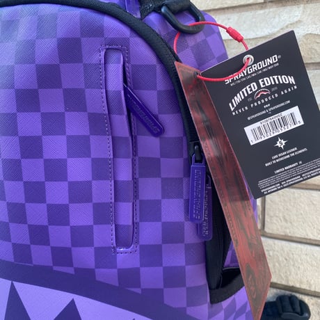 米国仕様 SPRAYGROUND スプレイグラウンド ALL SYSTEMS GO 紫 シャークマウス バックパック (BKPK23)