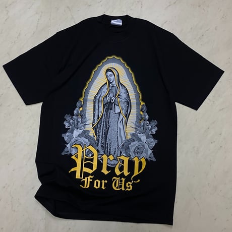LA発 Our Lady 聖母 アンダーグラウンド グラフィック ヘビーウェイト Tシャツ Pray For Us (GTS40)