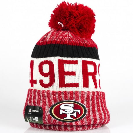 NEWERA ニューエラ サンフランシスコ 49ers フォーティーナイナーズ ニットキャップ ニット帽 NFL 公式 アメフト ポンポン