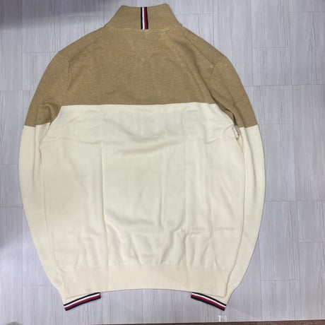 USAモデル TOMMY HILFIGER 3/4ジップ モックネック コットンニットプルオーバー  (R4F-35)
