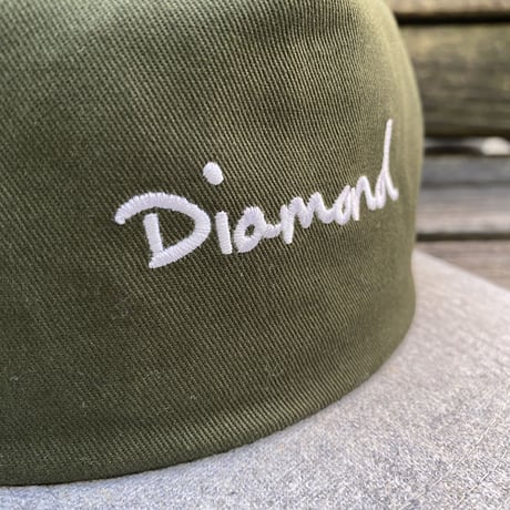 Diamond Supply Co.  ダイヤモンドサプライ SS OG SCRIPT スナップバックキャップ 2トーン 緑×グレー