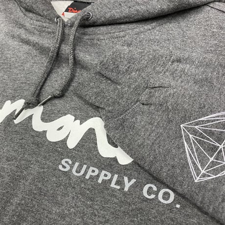 【L】 ダイヤモンドサプライ Diamond supply co. ヘザーグレー OG SCRIPT プルオーバー パーカー LA