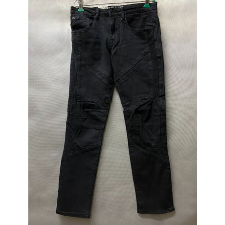 USAブランド GENUINE AUTHENTIC ストレッチ バイカージーンズ デニム 黒 ブラック 1803 (JNS72)