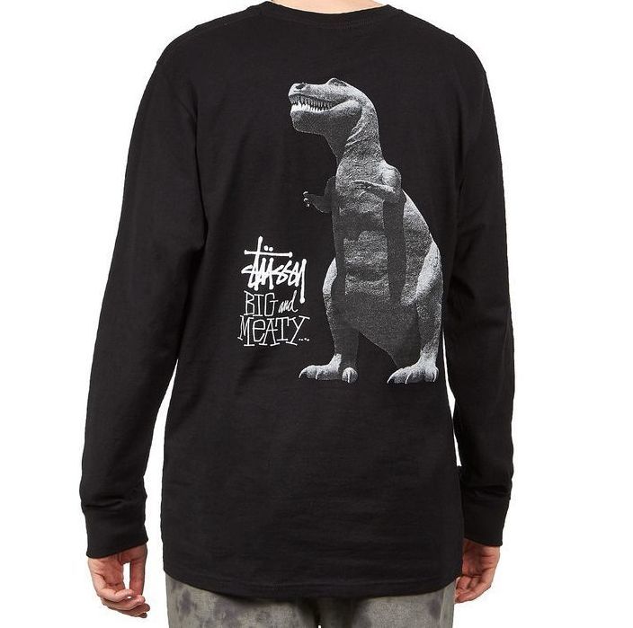 【新品】stussy Tシャツ　サイズL ブラック　恐竜