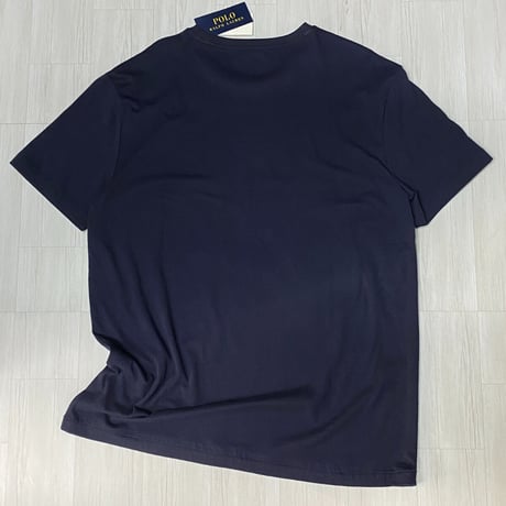 USAモデル POLO RALPH LAUREN ラルフローレン ポニー刺繍 クルーネック 半袖 Tシャツ 紺 (RL8)