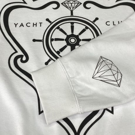 Diamond Supply ダイヤモンドサプライ YACHT CREST クルーネック スウェット トレーナー ピスタグ付き  白