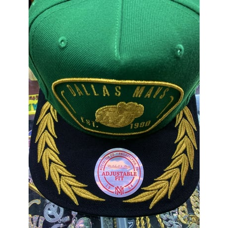 Mitchell&Ness ミッチェル&ネス NBA ダラス Mavericks マーベリックス HWC 公式 CAPTAINS 緑 スナップバックキャップ