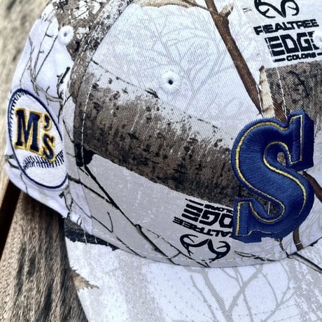 海外仕様 59FIFTY ニューエラ NEWERA × REALTREE社 シアトル マリナーズ Mariners 迷彩キャップ (25-7)