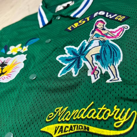 LA発祥 FIRST ROW ファーストロー Tropical Vacation Mesh Shirt メッシュ ボーリングルシャツ (SBS53)