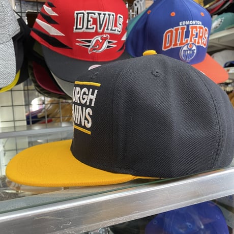 Adidas アディダス NHL ピッツバーグ ペンギンズ スナップバックキャップ アイスホッケー 黒/黄