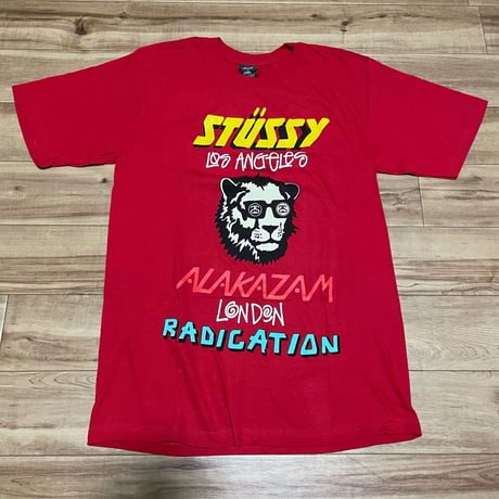 【S】Stussy ステューシー Alakazam アラカザム 半袖 ワールドツアーTシャツ 赤 ストリート 西海岸  (40)