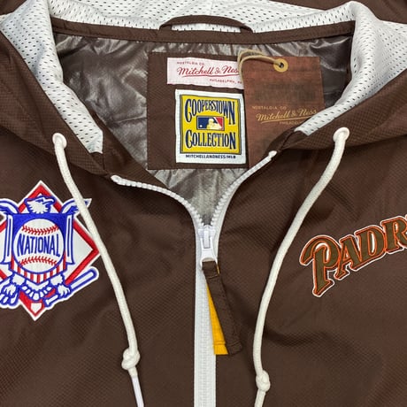 USA限定 Mitchell&Ness MLB サンディエゴ パドレス Team Origins ハーフZIP ウィンドブレーカー