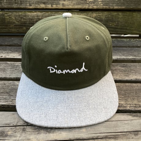 Diamond Supply Co.  ダイヤモンドサプライ SS OG SCRIPT スナップバックキャップ 2トーン 緑×グレー