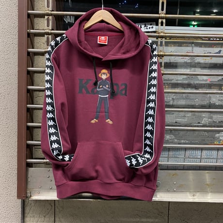 Kappa(カッパ) × ONEPIECE(ワンピース) コラボ プルオーバー パーカー Luffy ルフィ バーガンデ